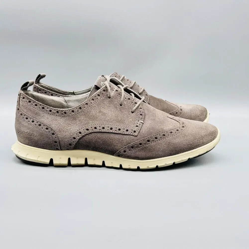 Cole Haan Shoes Womens 10 Brown Taupe Oxford Suede Zerogrand Waterproof Comfort